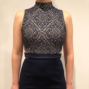 Navy blue with lace dress 🔥